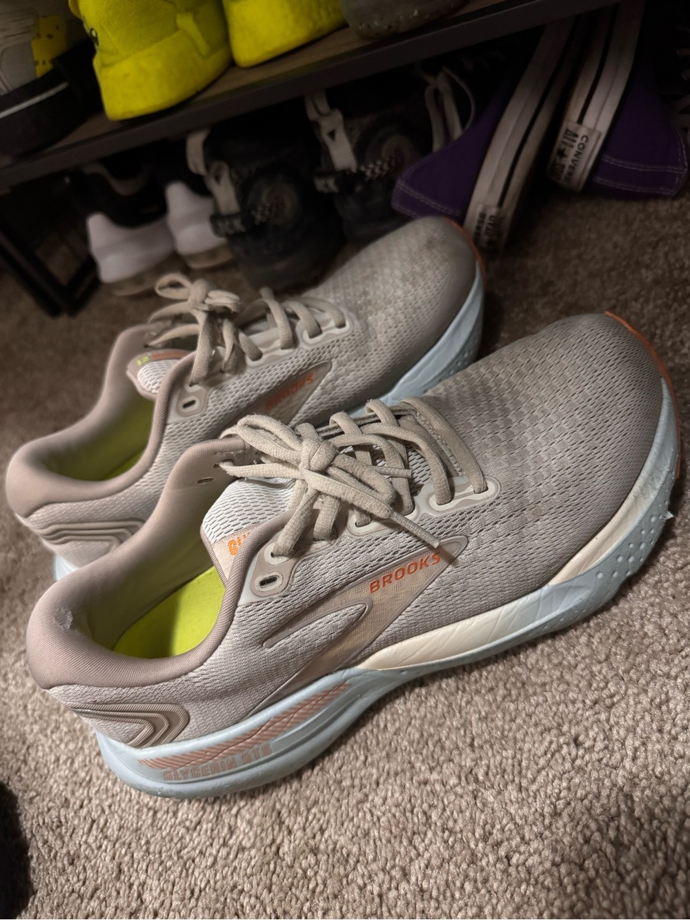 Brooks Glycerin Light Gray and Light Blue Women's Running Shoes